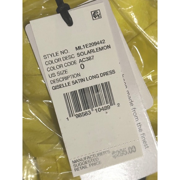 NWT Liv Foster Giselle Satin Long Dress in Solar Yellow - Size 0 - MSRP $295 - Picture 13 of 15